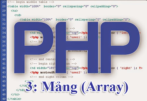 Học php bài 3: Mảng trong lập trình php