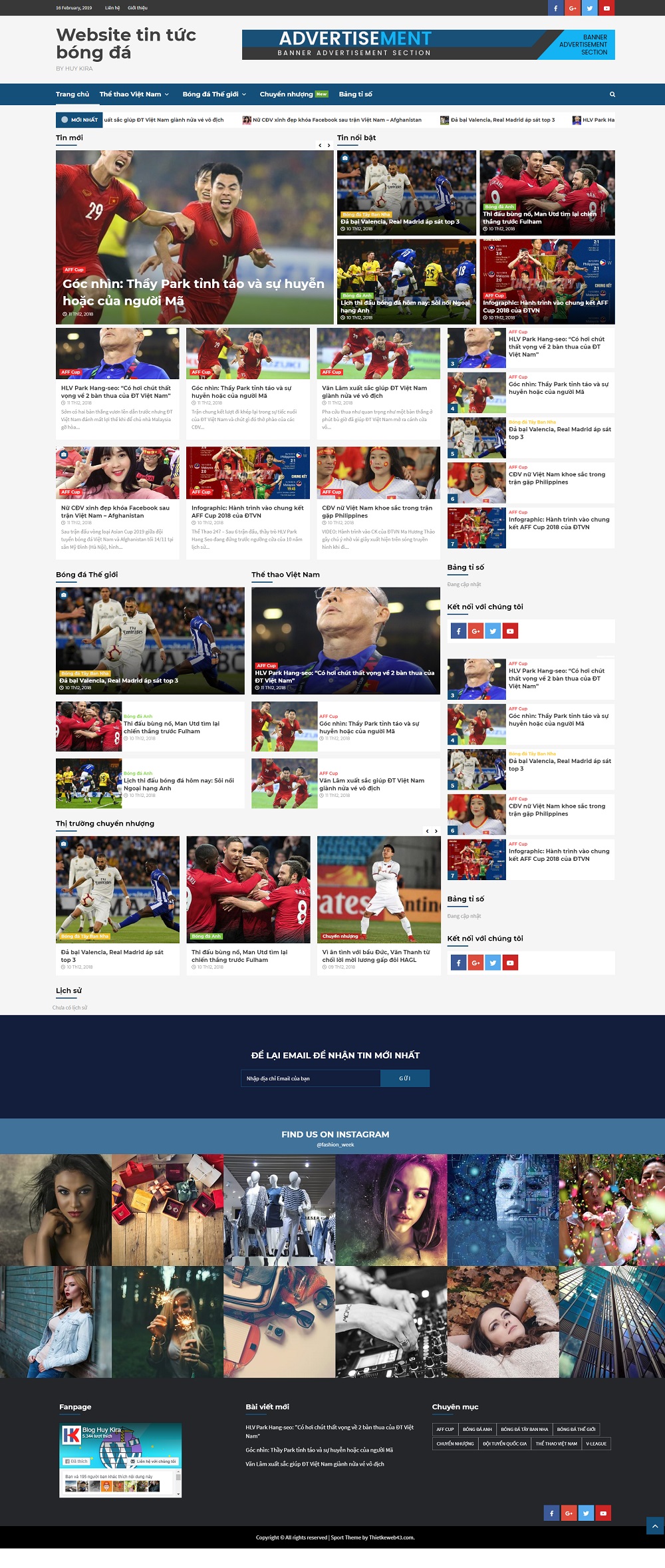 Share full code tin tức bóng đá sử dụng wordpress