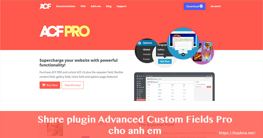 Share plugin Advanced Custom Fields Pro cập nhật thường xuyên